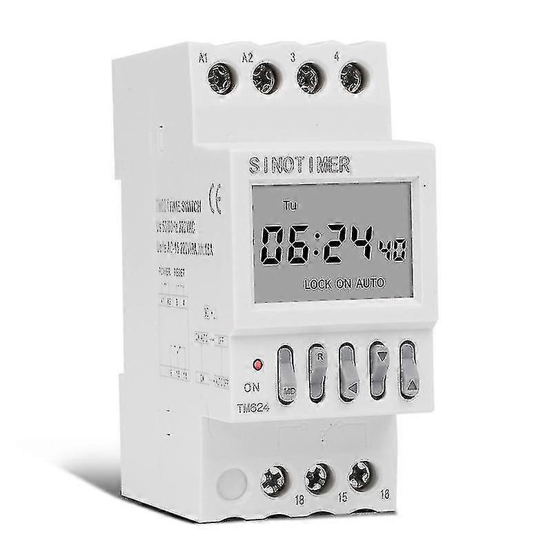 Sinotimer Tm624 Digital Timer Switch 40-group Time-controlled Ringer Din Rail Mount 220v Timer Rela