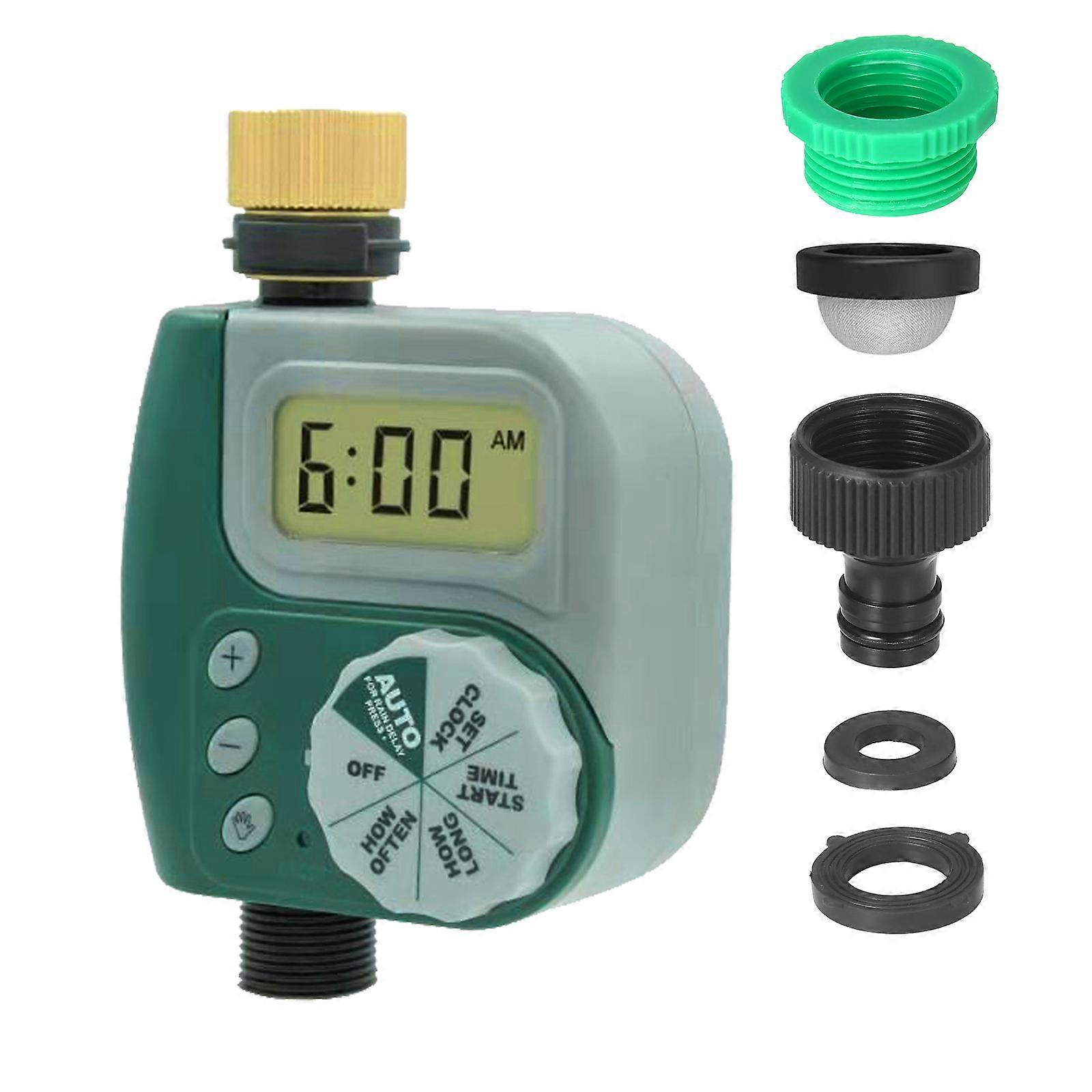 Digital Programmable Water Timer Weatherproof Garden Lawn Faucet Hose Timer Automatic Irrigation Controller 1-Outlet Leakpoof Copper Connector with S