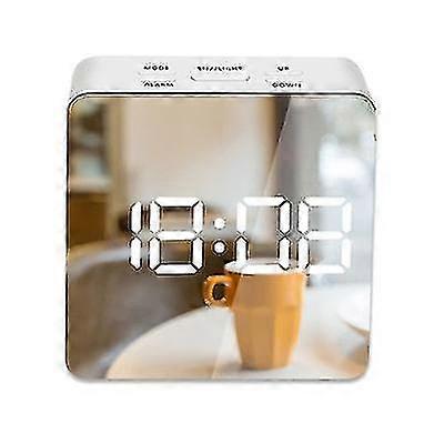 Led Mirror Alarm Clock Digital Snooze Table Clock Wake Up Light Home Decoration Clock