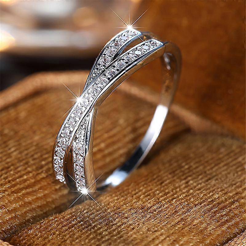 Minimalist stivuire cruce verighete aur negru argintiu culoare albastru rosu verde piatra alb zircon inele subtiri pentru femei bijuterii