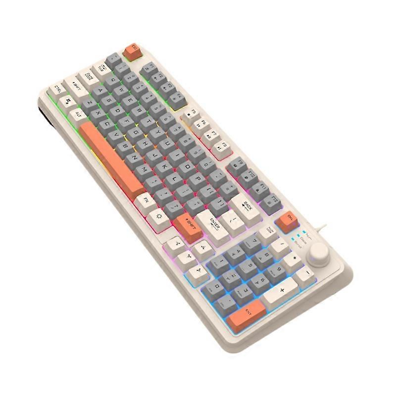 94Keys Gaming Keyboard with Three Color Matching Backlit and Mechanical Feel