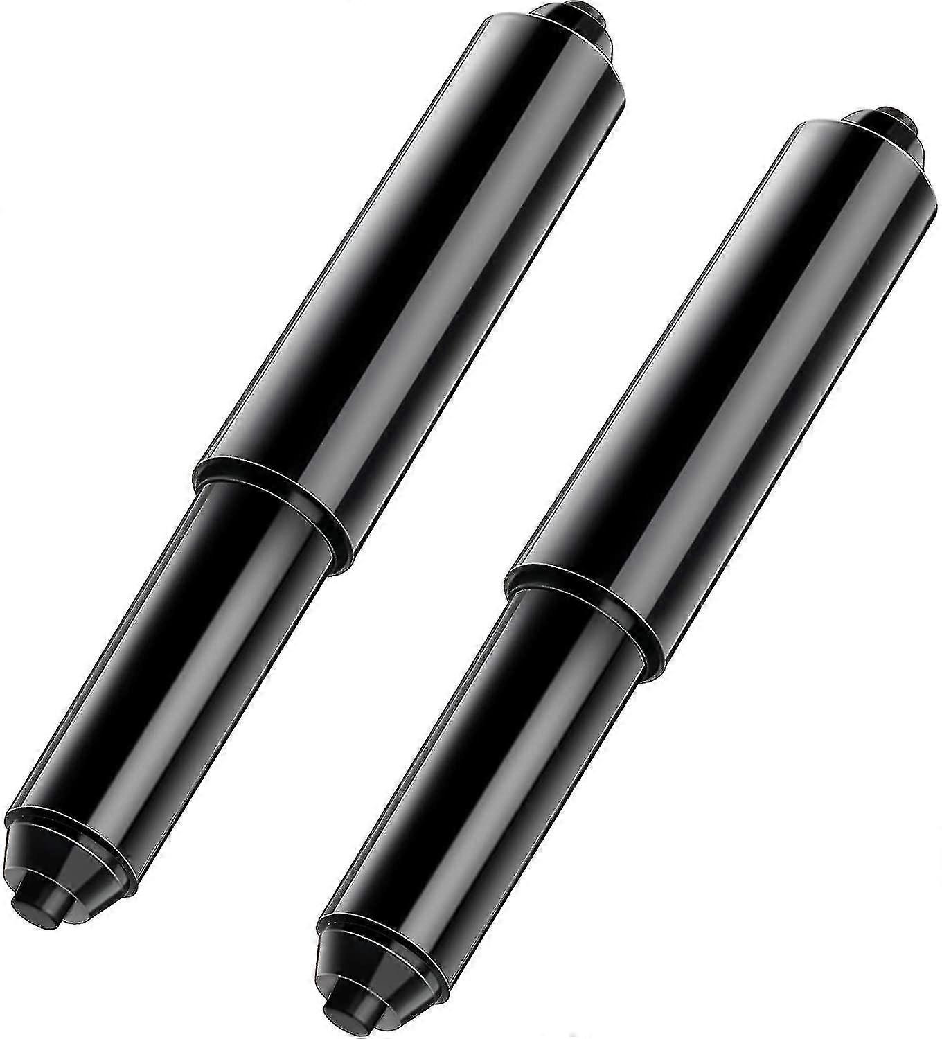 2 Pieces Toilet Paper Holder Roller Replacement Plastic Spring Loaded (black)