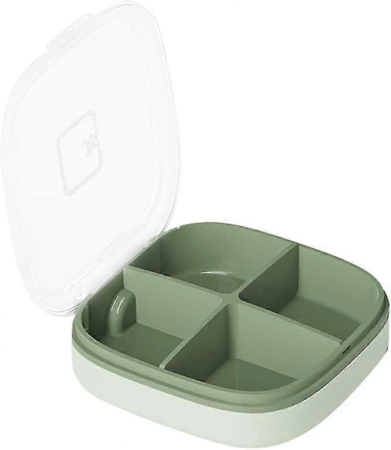 Transparent Divided Pill Box And Organizer. Portable Container. Tablet Transport
