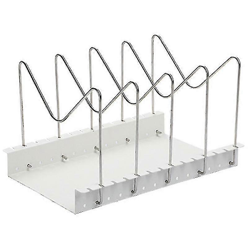 Vertical Separate Lid Storage Rack Kitchen Pot And Dish Rack , White