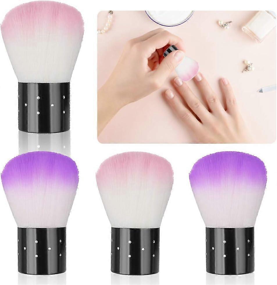 MUJIXI Nail Dust Brushes 4 Pcs Dust Brush for Cleaning Makeup Brush Set Multi-Function Soft Brush for Face Makeup Manicure Foundation