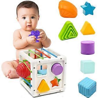 Montessori Baby Toy 1 2 Years Old, Cube-Shaped Child Toy for Fine Motor Skills and Early Learning, Sensory Toy Gift for Boys and Girls 1 2 3 Years Old
