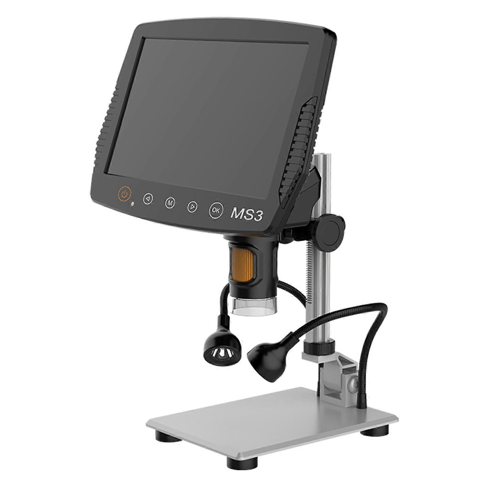 9-inch Video Microscope Support 32GB TF Card 1000X Microscope&amp;Telescope 1080P with Stand Focus Wheel Support PC Software