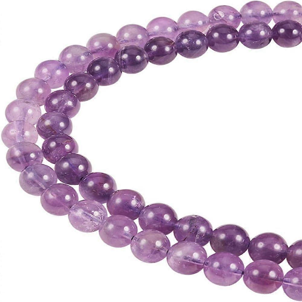2 Strands Includes 100 PCS 8mm Natural Amethyst Gemstone Round Loose Stone Beads with 1mm Hole for DIY Bracelets Necklaces Jewelry Making 1 Strand Abo
