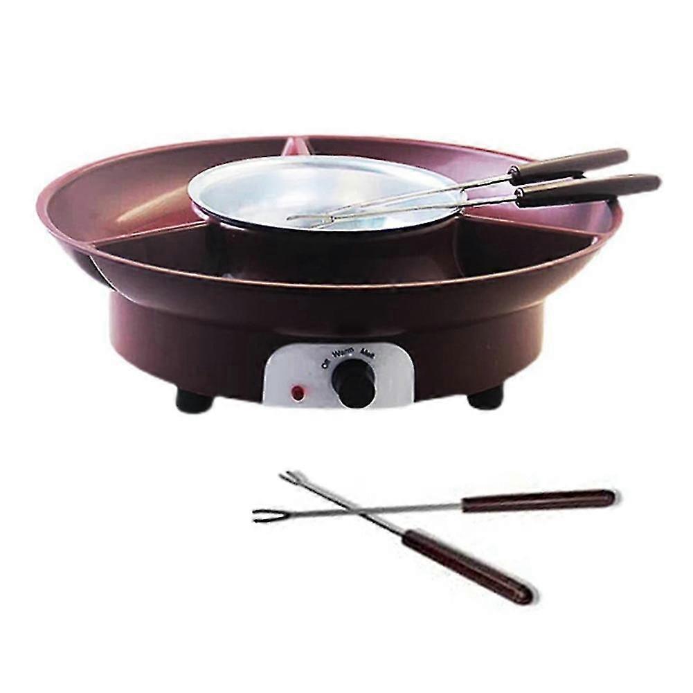 Fondue Pot Set,electric Chocolate Fondue Maker With 4 Forks, Cheese Melting Fondue Machine Kit,temperature Ctrol.eu Plug