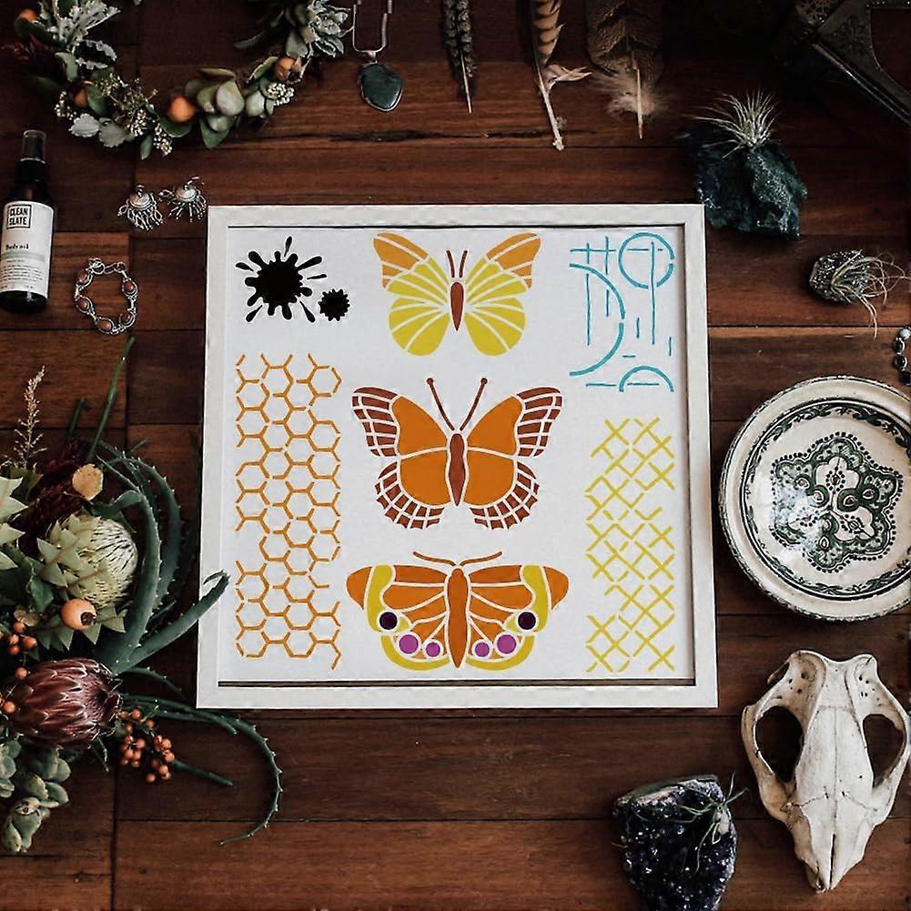 MAYJOYDIY Dragon & Castle Painting Stencils Set - 2 Reusable Plastic Templates (11.8"x11.8" & 11.7"x8.3") With Brush For Wood, Windows, DIY Crafts 7 thumbnail image
