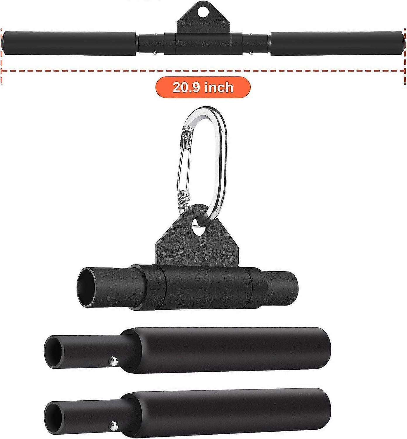 Cable Machine Attachments Detachable Rotating Bar, V Shaped Press Down Bar Tricep Bars With Eva Foam Handle