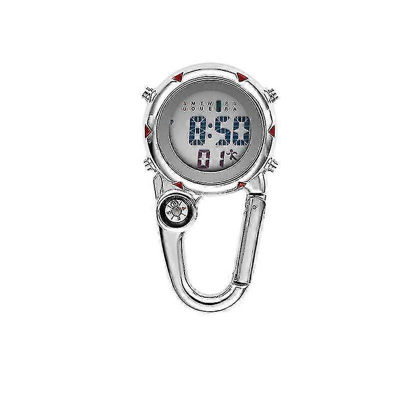 Digital Carabiner Watch Lysande Anti-scratch Precise Ryggsäck Bälte Pocket Clip På klocka för utomhus