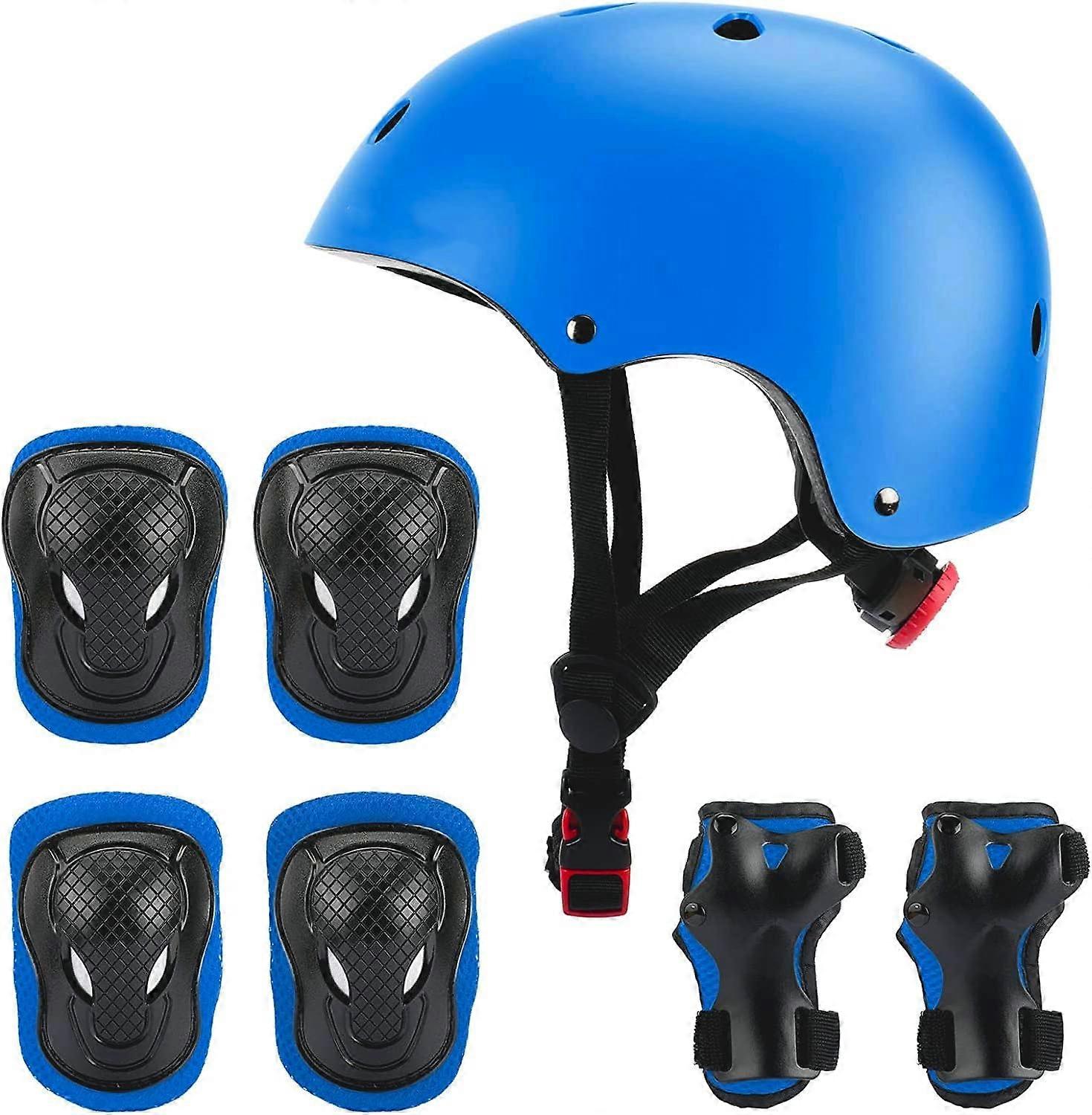 Helmet, Knee, Elbow & Wrist Pad Set for Children | Adjustable Kids Skateboard Accessories | Kids Bike Helmet and Pad Set for Boys & Girls | Complete S