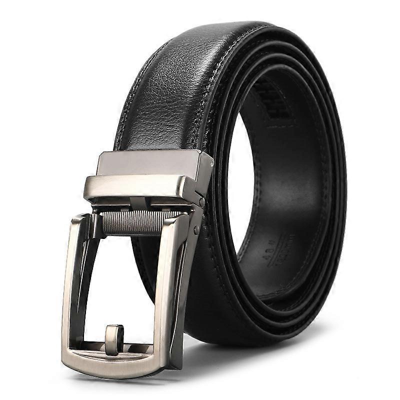 Leather Ratchet Belts for Men 1 1/4" Comfort with Click Buckle, Dress Belt Adjustable Trim to Exact Fit