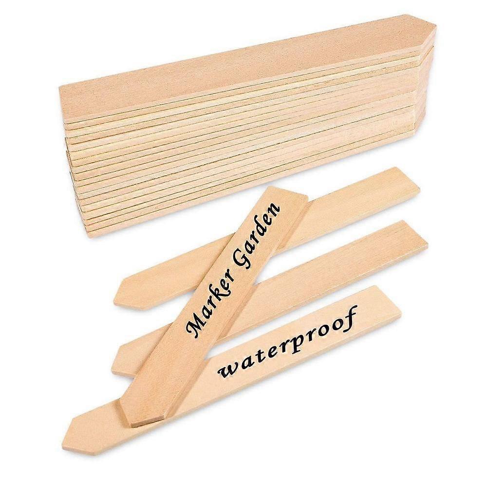 50Pcs Wooden Plant Labels, Waterproof Pointed Wooden Plant Sign Tags Eco-Friendly Garden Markers for Seed Potted Herbs Flowers Vegetables (15 x 2 cm)