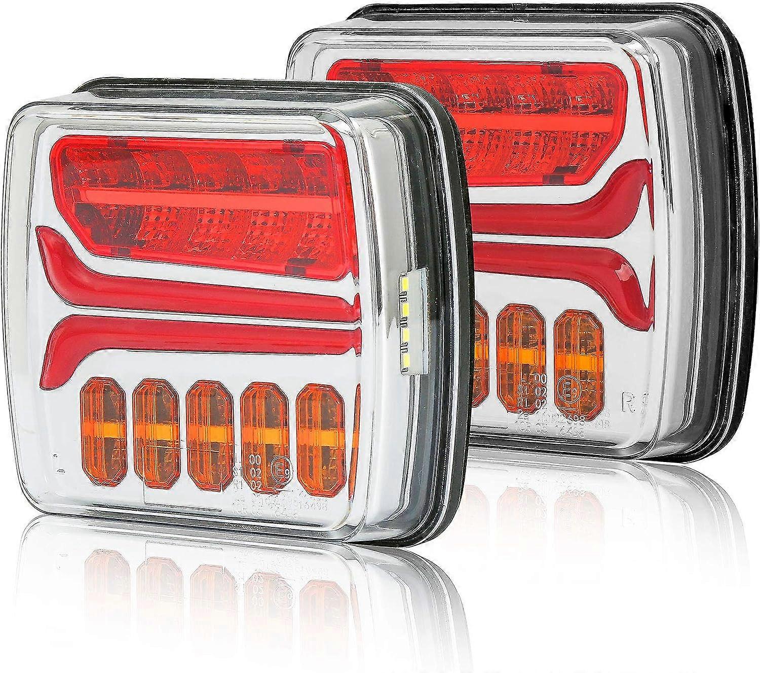 2Pcs Led Trailer Lights,LED Rear Light For Trailer,Brake Stop Light,License Plate Light,Neon Tail light,Dynamic Turn Signal Indicator Lamp, Submersibl