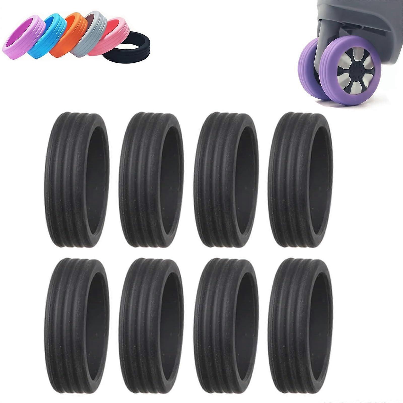 Suitcase wheel protector, suitcase wheel silent protector, waterproof and shockproof suitcase wheel protector - black 8 pieces