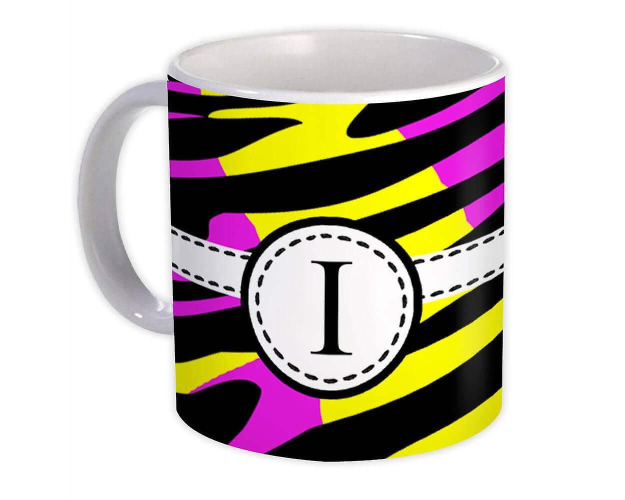 Gift Mug: Monogram Letter I Neon