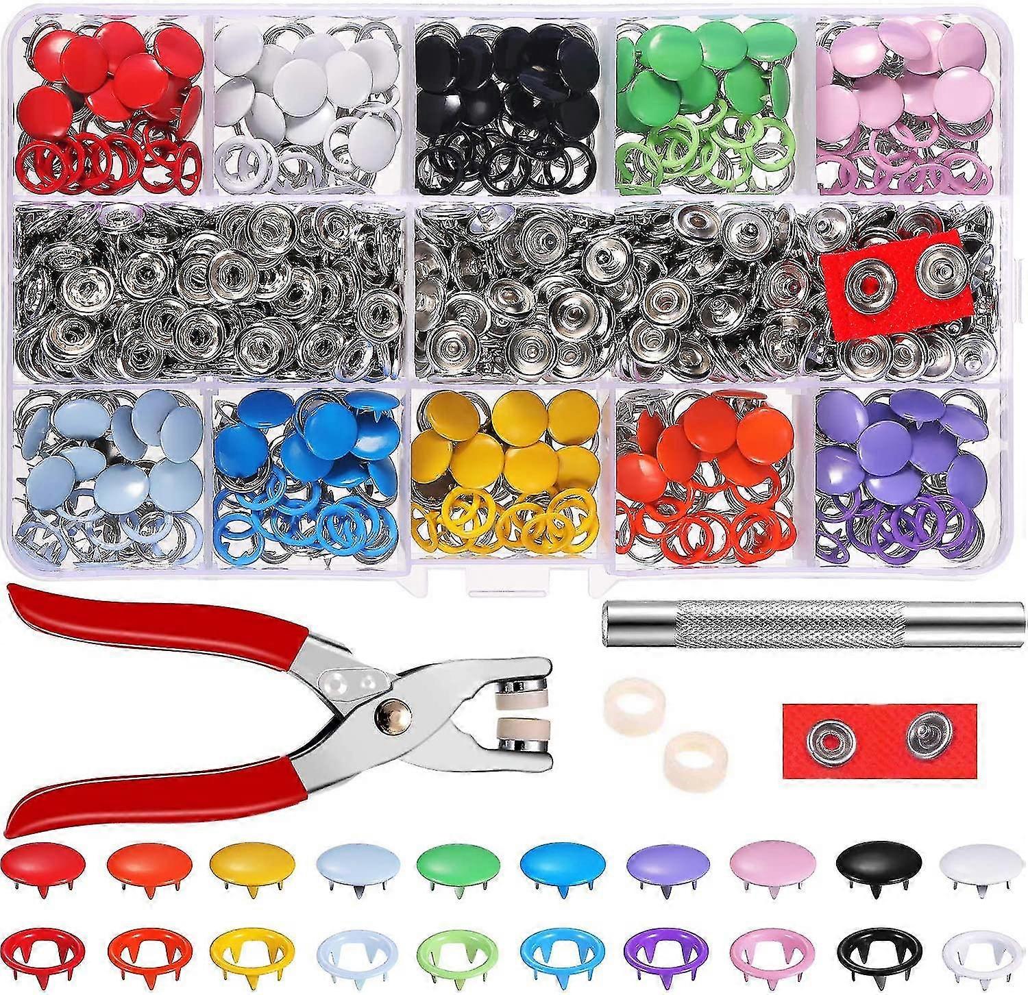 Hollow Fixed Snap Fasteners Set Metal Ring Button Press Studs