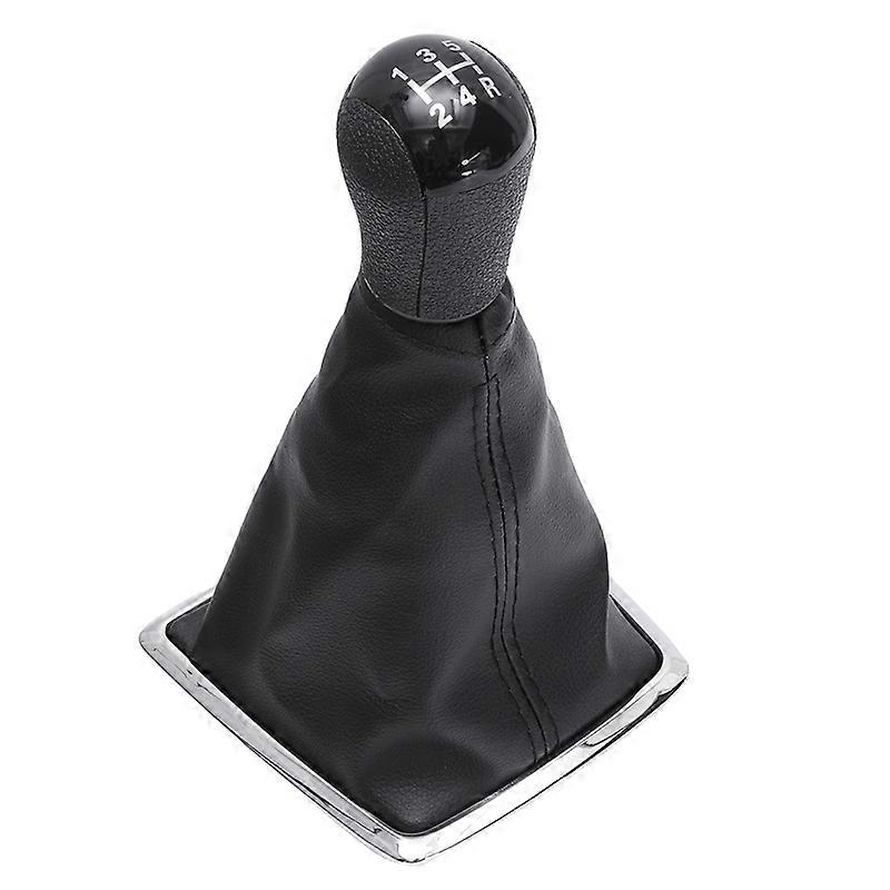 5 Speed Car Gear Shift Knob Lever Stick Electroplated Handle  Leather Cover Case For Ford For Focus MK2 2005 2006 2007 2008