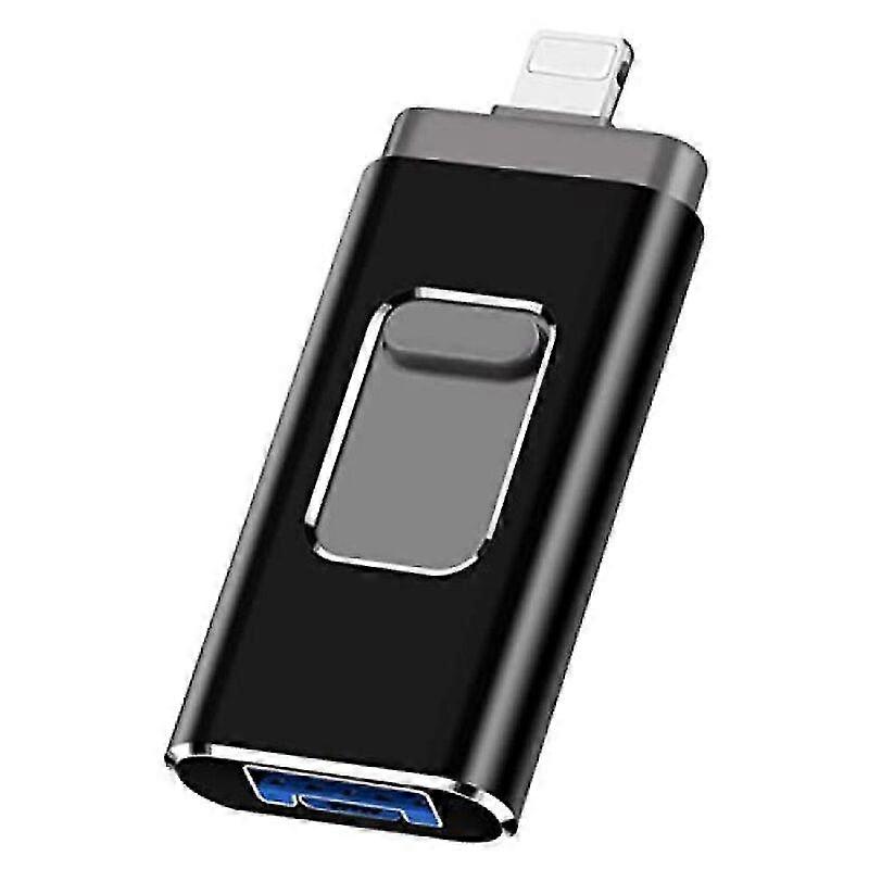Usb 3.0 External Storage Flash Drive For Iphone, Ipad, 128Gb - Compatible With Any Model Pcpadandroid Phones Black-
