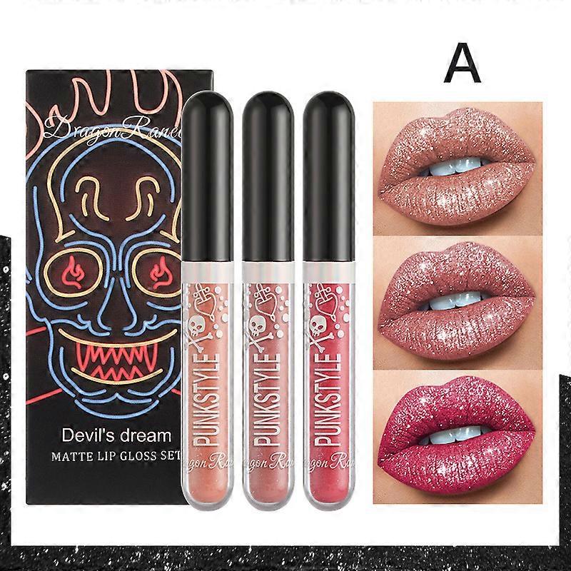 Liquid Glitter Lipstick Glitter Lip Gloss Set,Diamond Shimmer Matte Lipstick Set Long Lasting High Pigment Glitter Lip Stick Kit Lip Gloss Set Hallowe