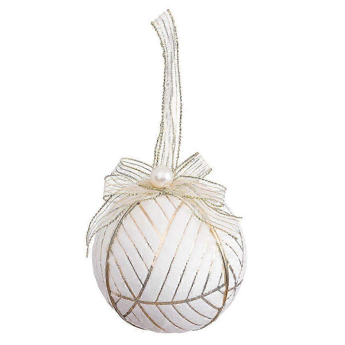 Christmas Baubles White Polyfoam Fabric 10 x 10 x 10 cm (3 Units)