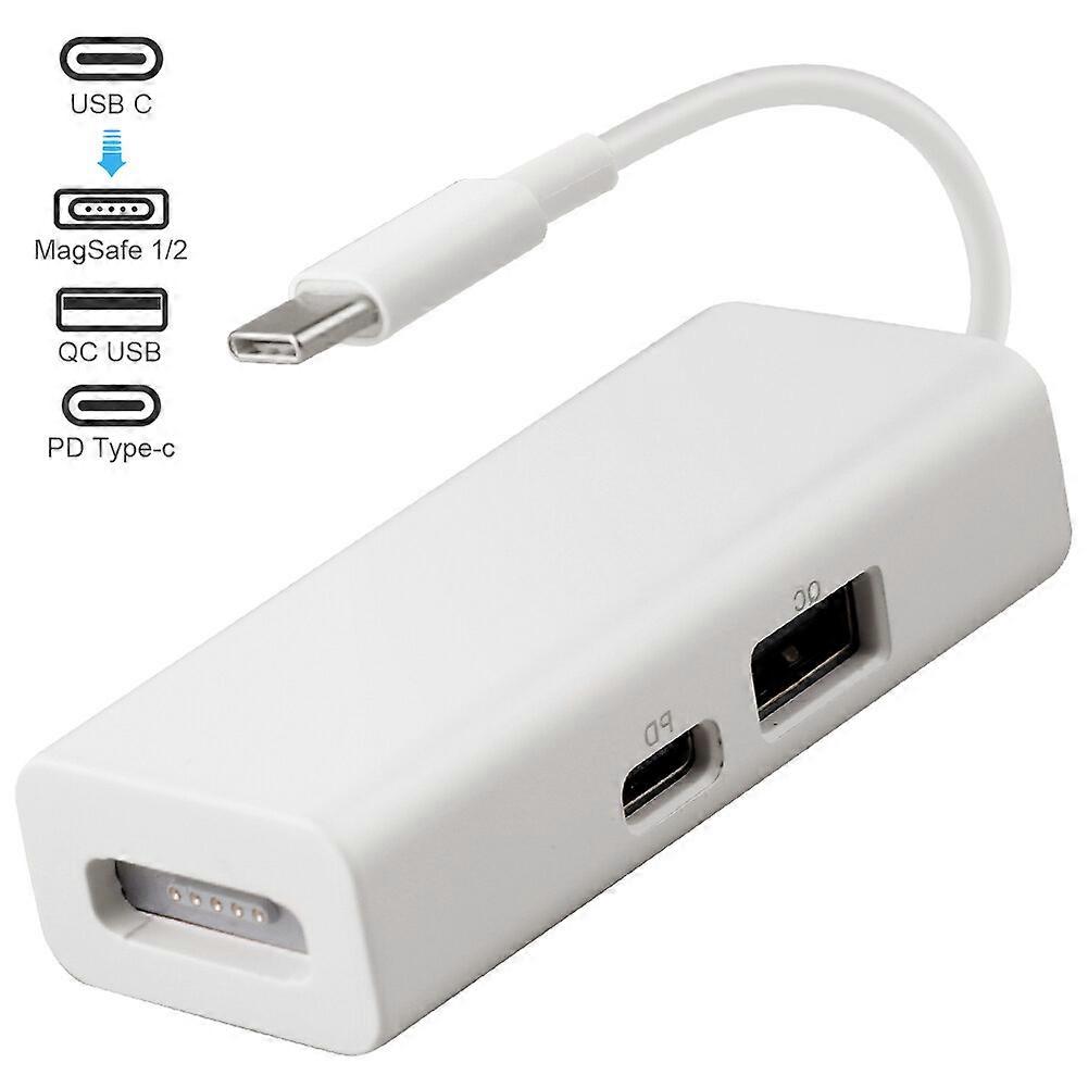 Adaptor 3 în 1 USB-C MagSafe Tip-C la MagSafe Adaptor convertor 1/2 pentru notebook-uri, laptopuri, smartphone-uri, 100% nou