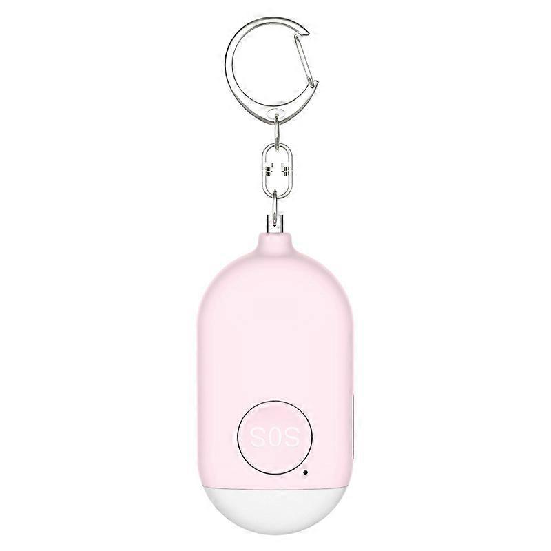 130dB USB Rechargeable Emergency Self-Defense Keychain Siren Security Alarm Security Device SOS Alert Panic Button LED Flashlightpink