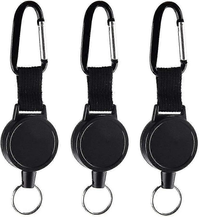 3 Pieces Retractable Key Ring Heavy Duty Retractable Keyring Expandable Keyring With Spring Hook And Wire Rope For Keys Id Card