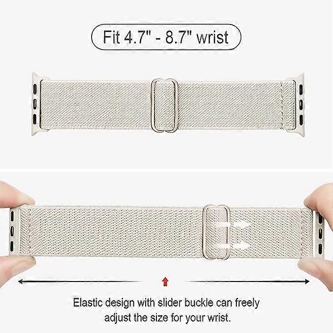 Elastic nylon strap (4 different colors, not included) Compatible with Apple Watch strap 38mm 40mm 41mm, iWatch series 8/Ultra/7/6/5/4/3/2/1 SE Adjust