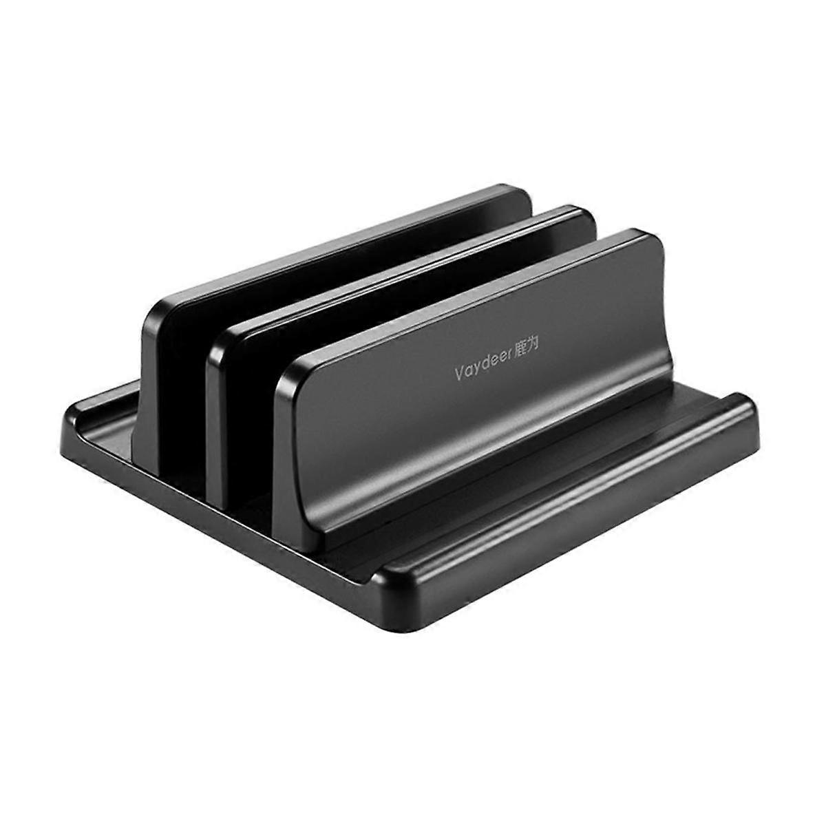 Adjustable Vertical Laptop Stand Holder Vertical Bracket Mount - Space Saving Organizer Black