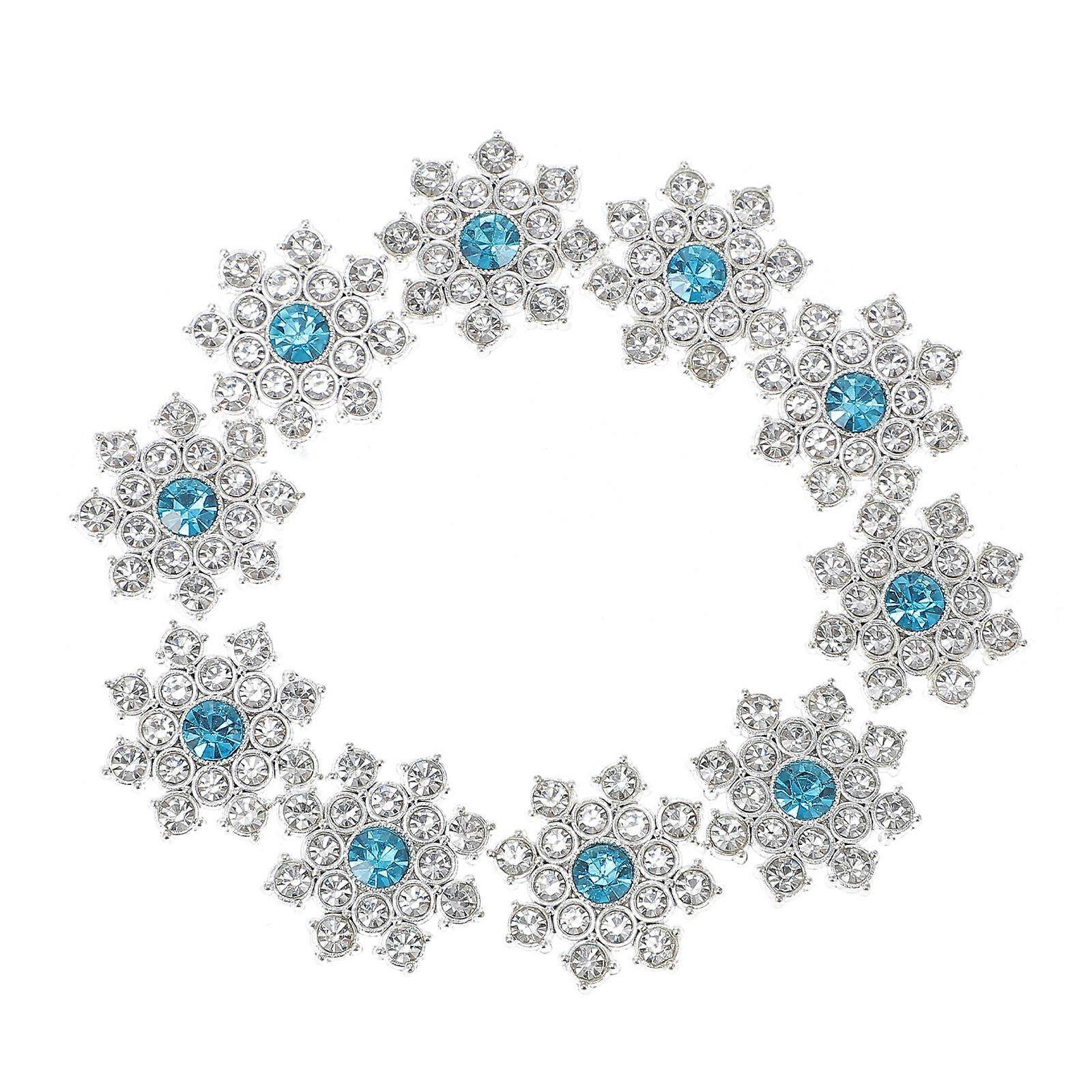 30pcs Crystal Snowflake Embellishments Rhinestone Applique for Buttons Brooches
