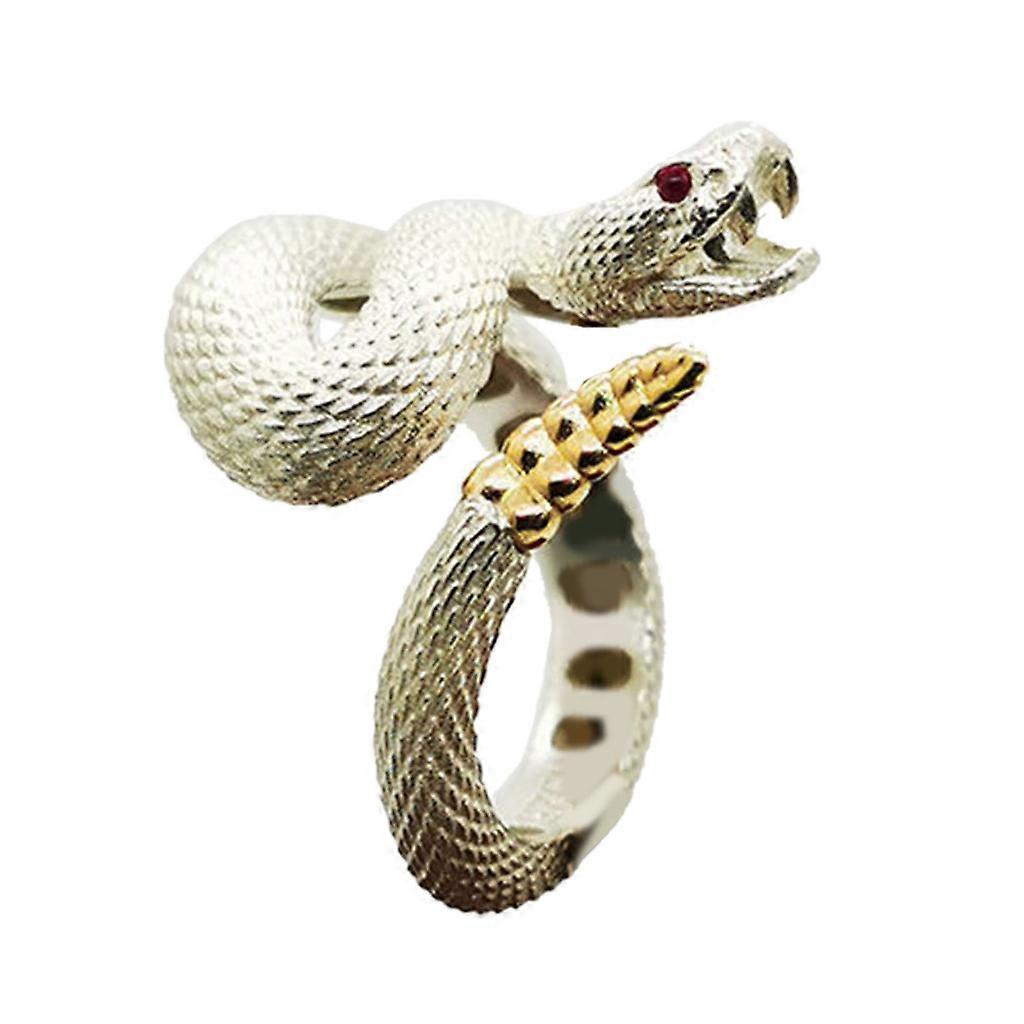 Gotisk Rattlesnake Wrap Ring Slange Justerbar Ring Unisex bursdag smykker