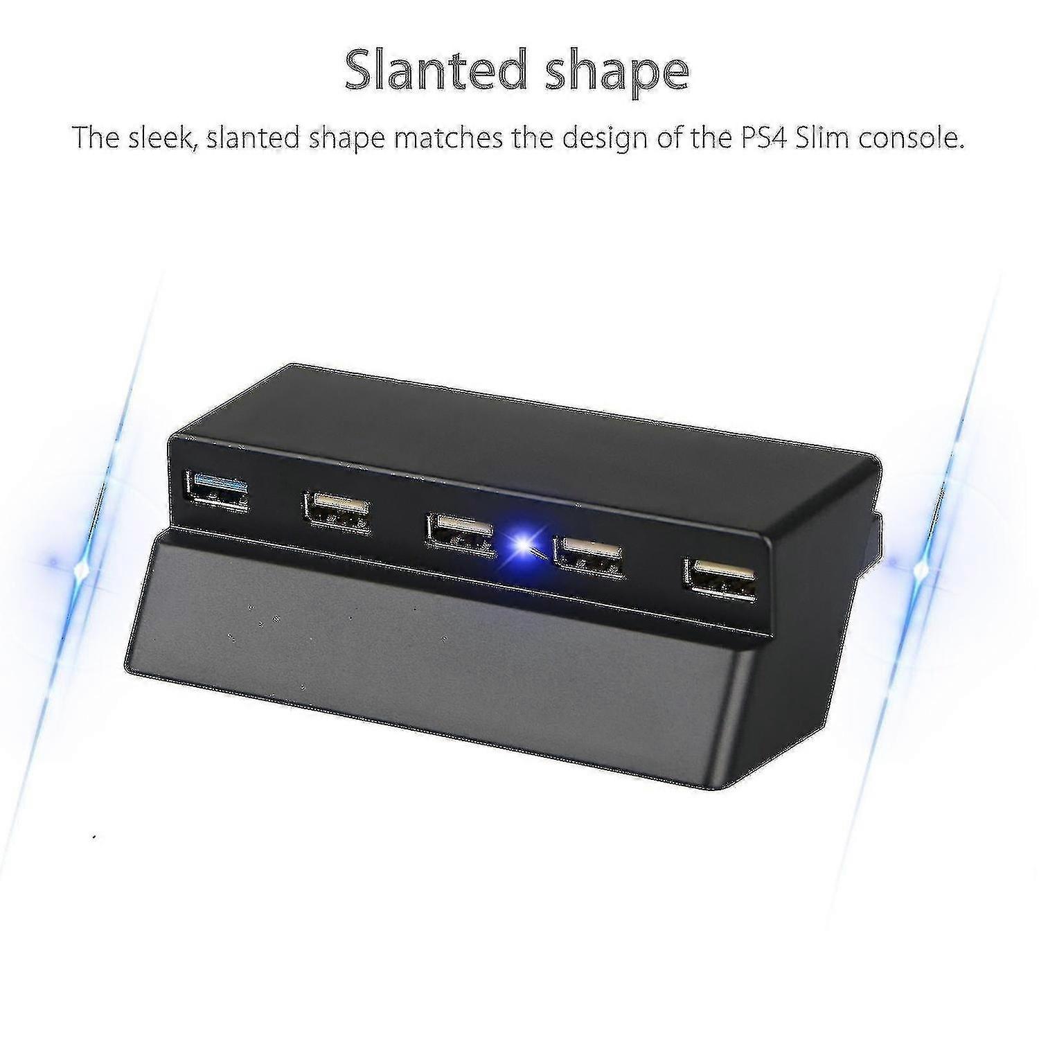 2025 Suitable 5-port Usb Hub For Ps4 Slim Edition, Usb 3.0/2.0 High Speed Adapter