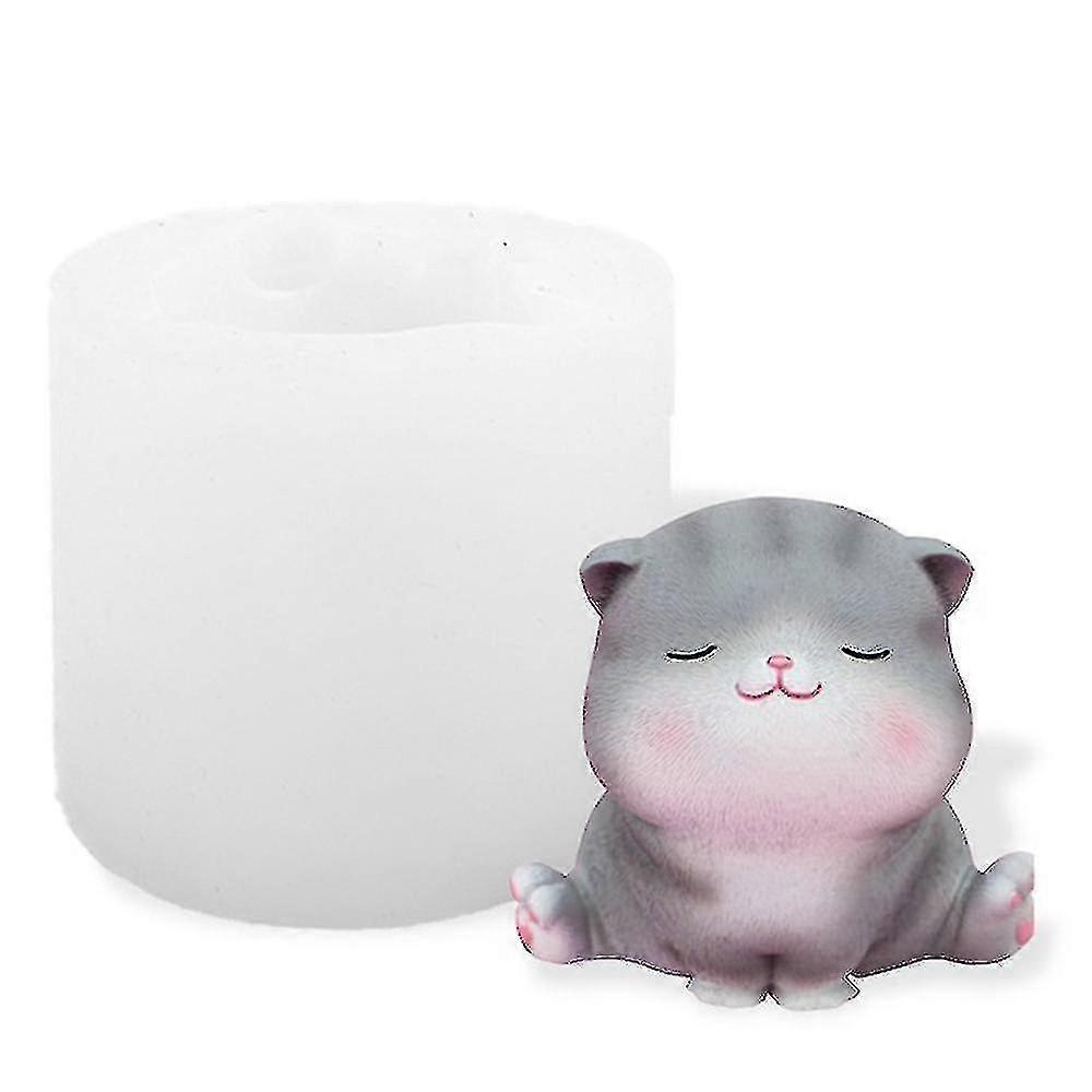Candle Mold, 3d Three-dimensional Cat Candle Silicone Mold, (cat A)