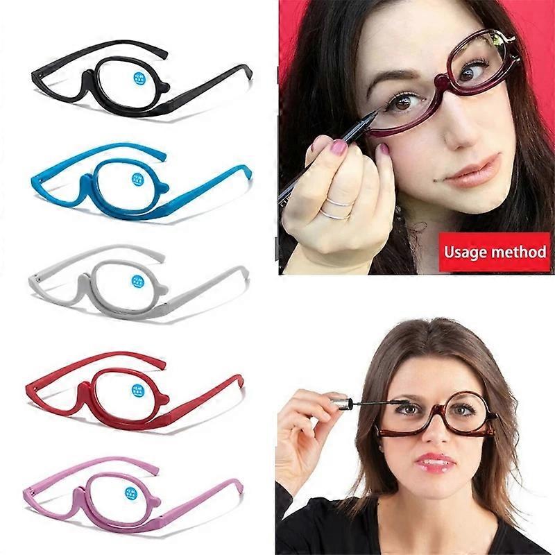 Magnifying Makeup Glasses Rotating Make Up Reading Glasses Anti Blue Light Eyeglasses
