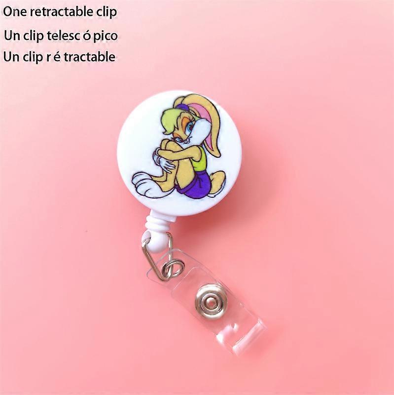 Beautiful Cartoon Retractable Buckle Card Holder Business Badge Case Employee Cardholders Doctors Nurses Hang Certificates Clip