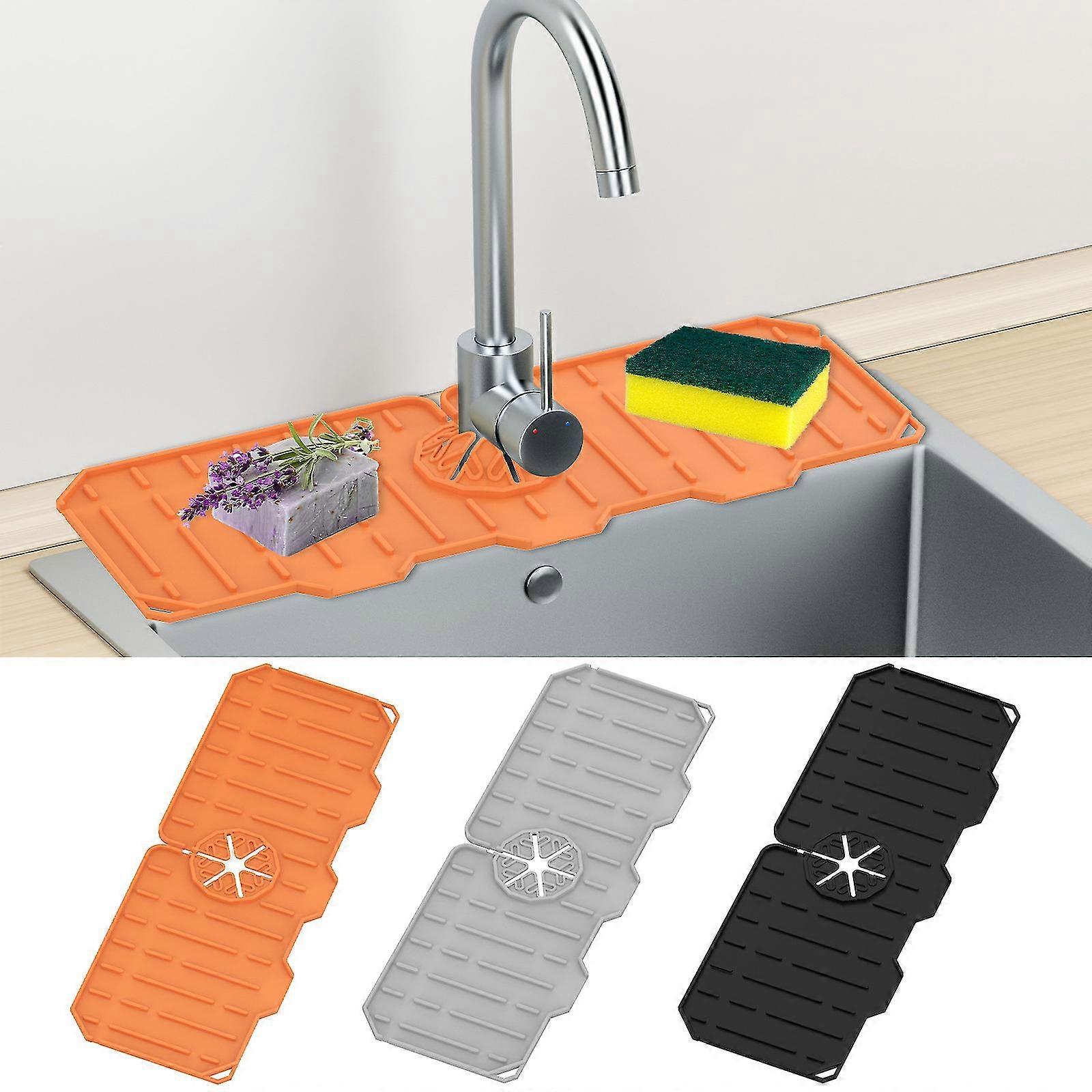 Silikonowa mata kuchenna do zlewu Gąbka Stojak spustowy Składana mata do zlewu Kran Splash Catcher Łazienka Blat Protector Mat