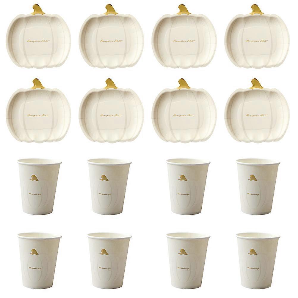 Engångskopp pumpaplattor Engångstallrikar Papperstallrikar Pumpa papperstallrik