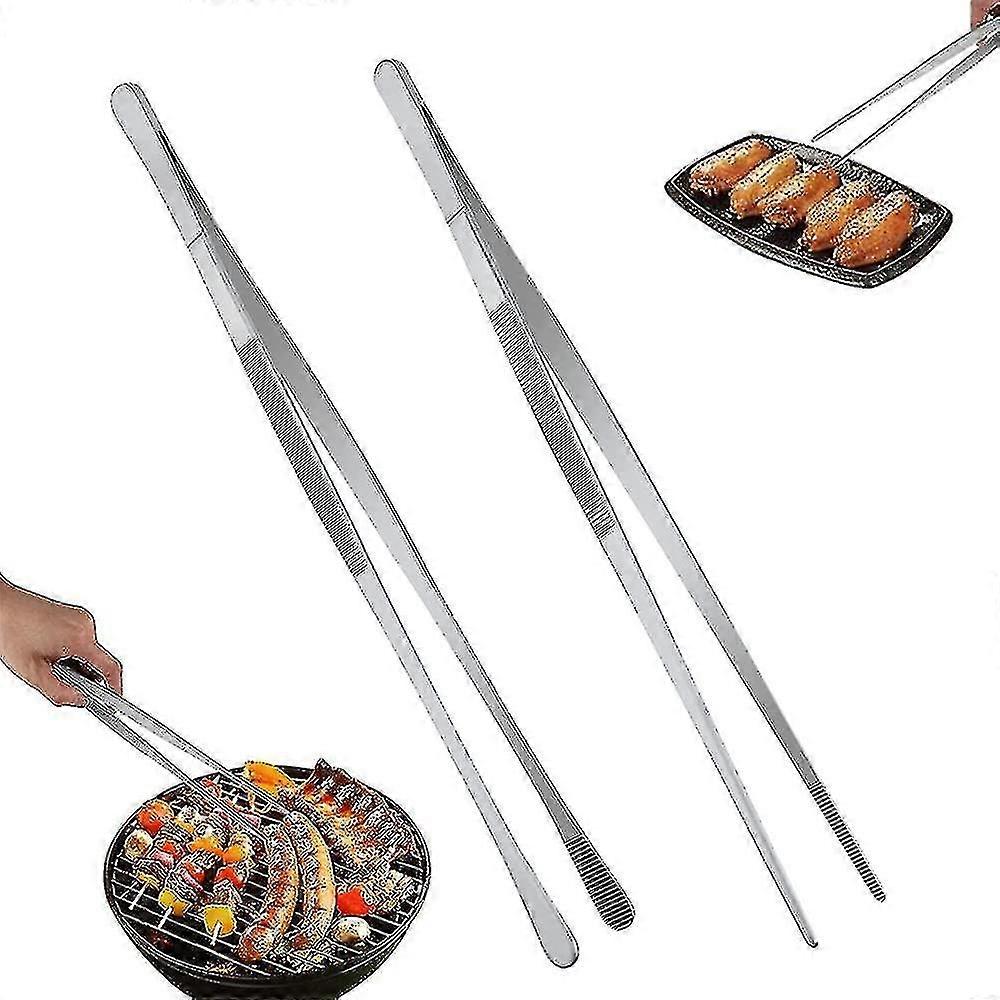 Cooking Tweezers Stainless Steel Long, 2 Pieces Cooking Tweezers Stainless Steel, Grill Tweezers Tweezers (30cm)-dwdz
