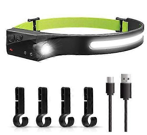 Led Headlamp Sensor Headlamp With Built-in Battery Usb Rechargeable Headlamp Flashlight