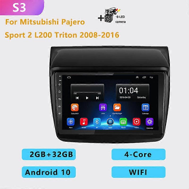 2DIN android auto car multimedia video player carplay GPS navigation For Mitsubishi Pajero Sport 2 L200 Triton 2008 - 2016