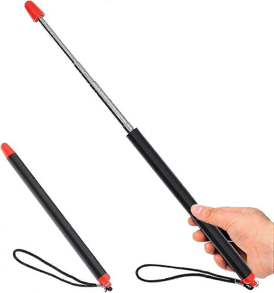Retractable Pointers - Stainless Steel Presentation Pointer for Teaching (Black Red)
