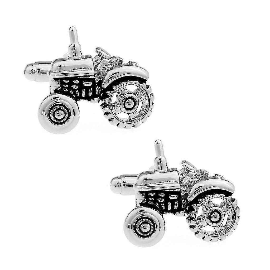 Herren Mode Manschettenknöpfe Silber Oldtimer Traktor Form Manschettenknöpfe