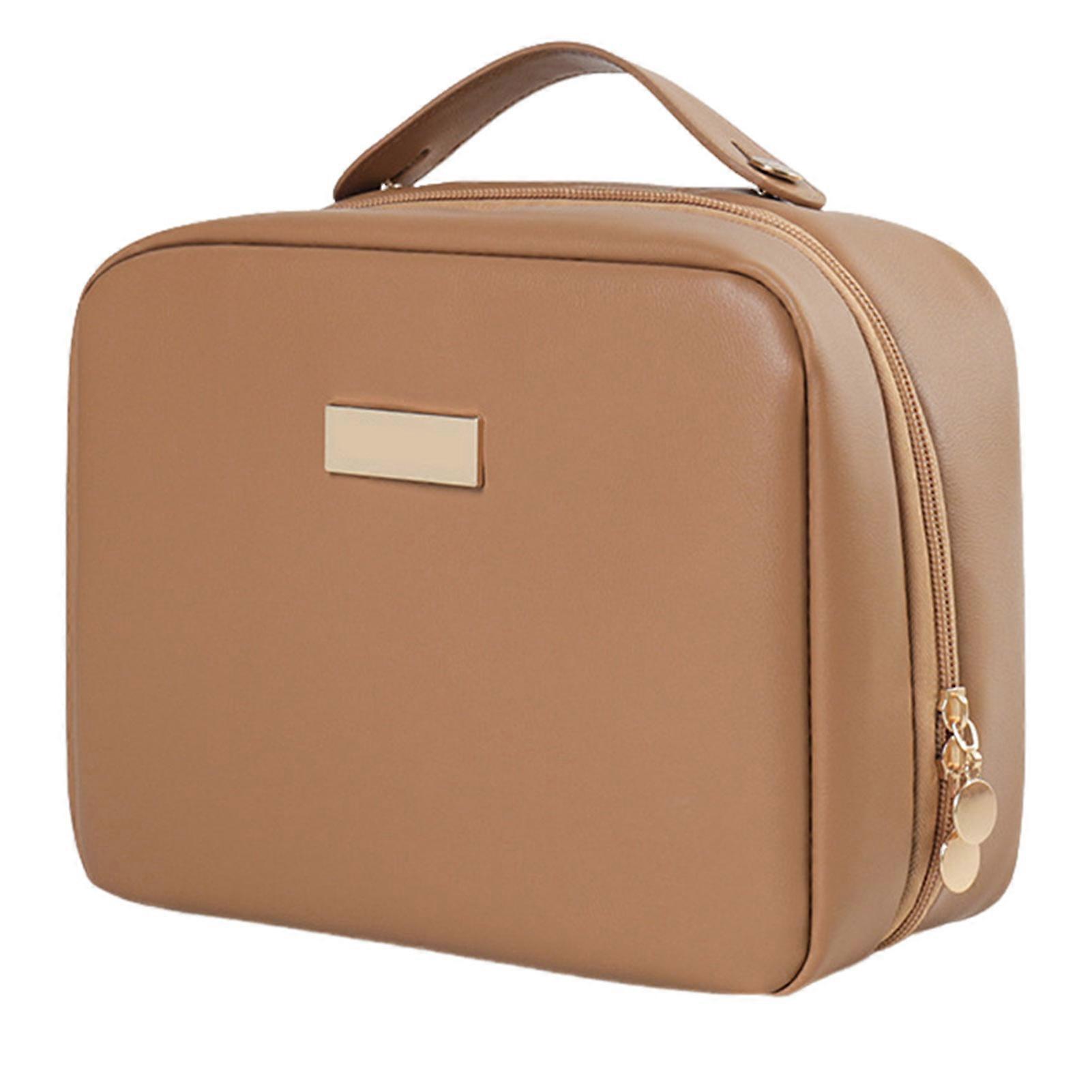 Multi-Compartment Toiletry Cosmetics Bag with Handle Zipper Closure Large Capacity Easy Access Makeup Storage Bag Jikaix