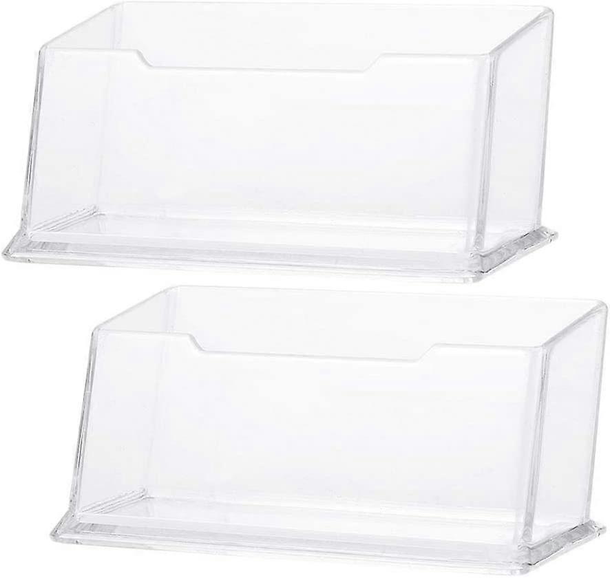 20 Pcs Transparent Acrylic Business Card Case Desktop Business Card Holder ID Card Display