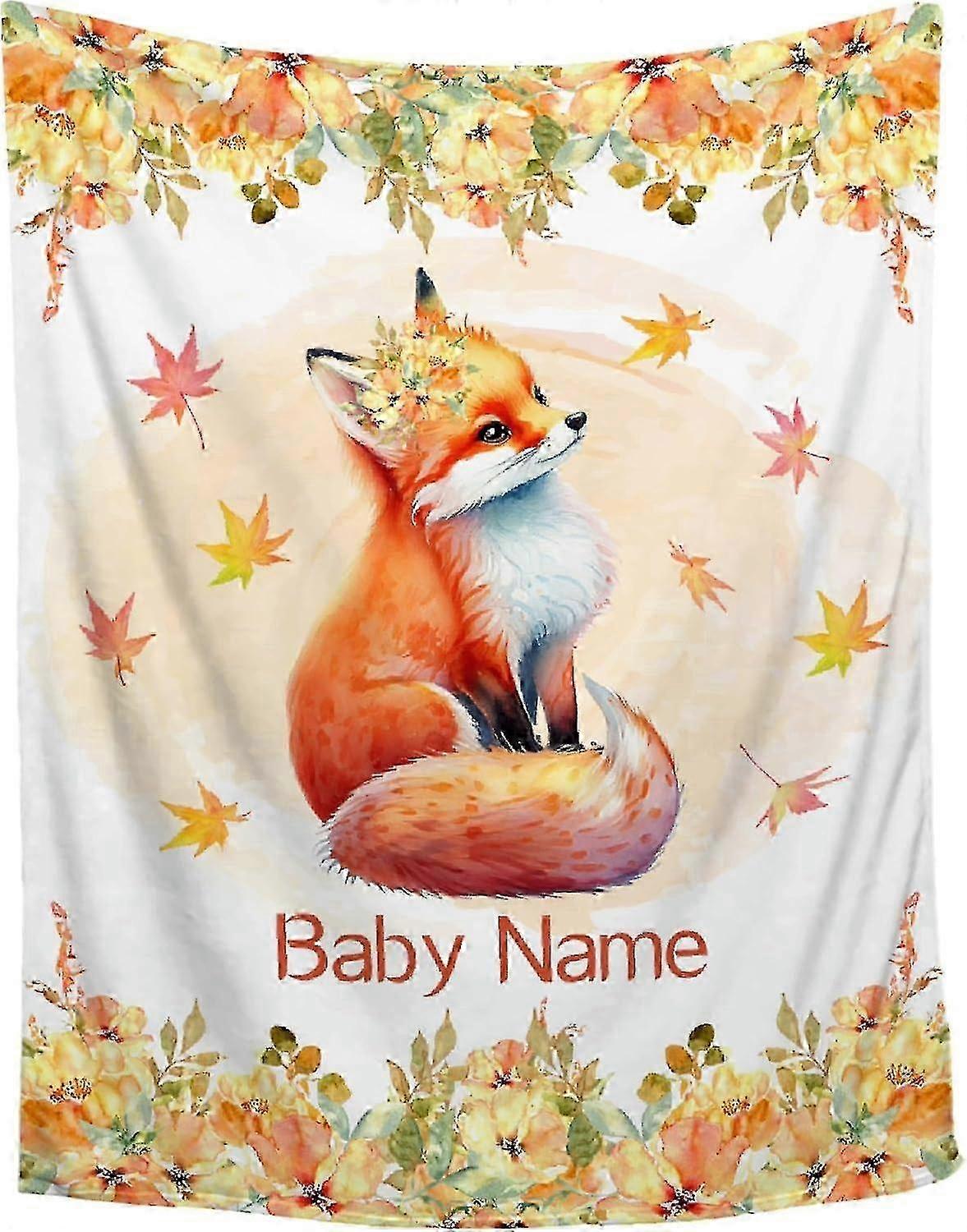 t728 Cobertor PANDASBLANKET Fox Cobertor Personalizado com Nome para Meninos Meninas Mulheres Homens Cobertor Personalizado Presentes para Recém-nascido Para Cobertor bn728