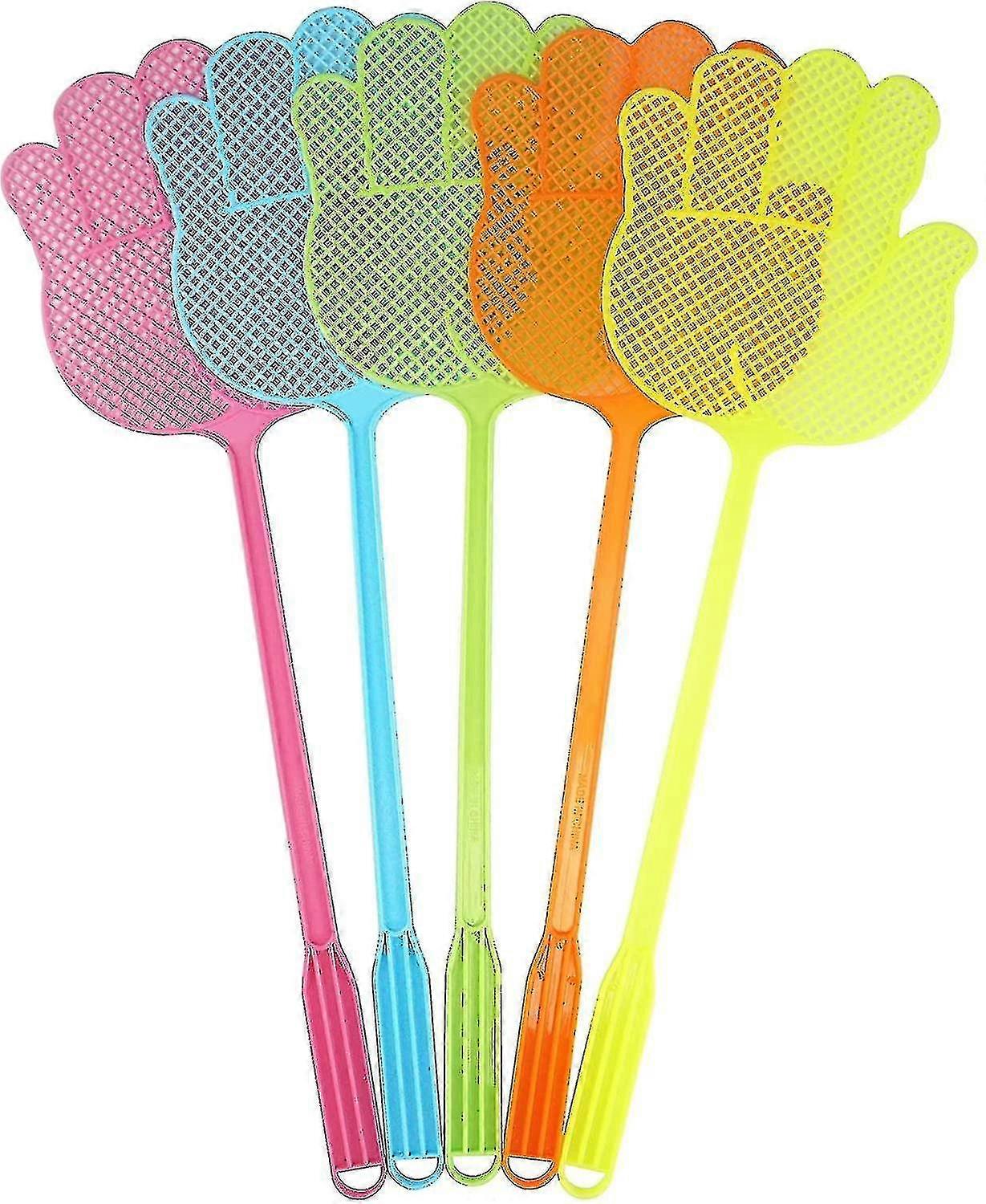 Fly Swatter - منشاة ذبابة مضحكة على شكل يد - متينة - ملونة ، حزمة من 6