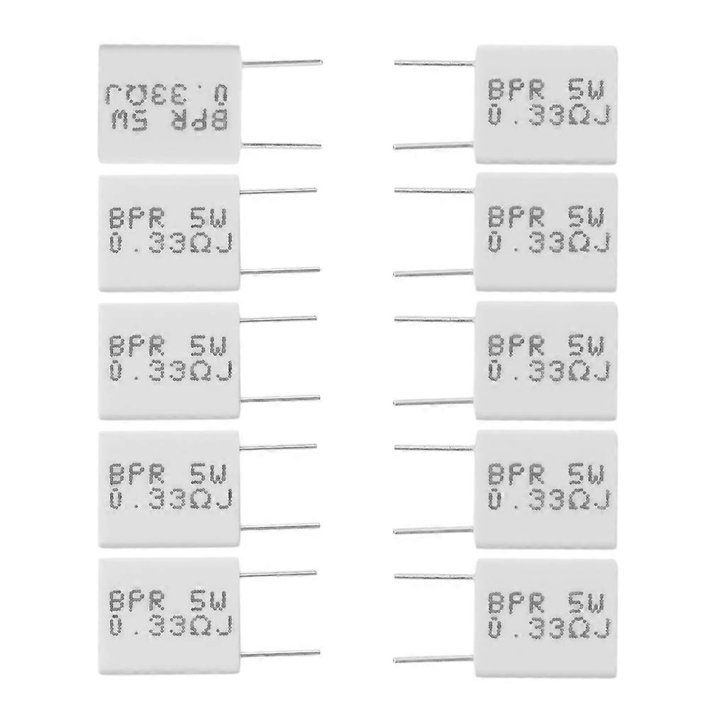 10 buc 0.33R 5 pentru W 5% Rezistor ciment 0.33R 0.33Ohm Rezistor non-inductiv BPR